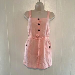 C’est Toi Sleeveless Small Pink Romper Short Summer Boho Chic Casual Lightweight